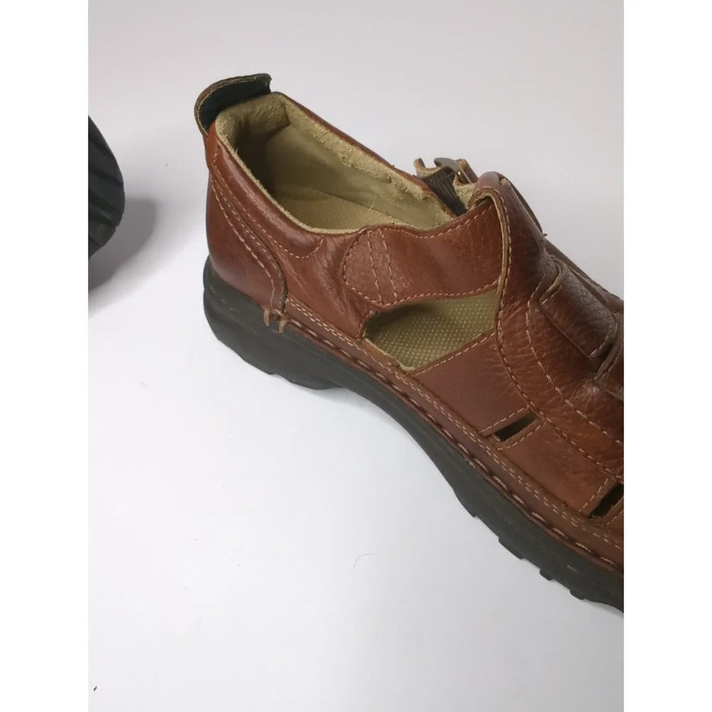 L.L. Bean Leather Fisherman Sandals Mens 8 Brown Caged Grandpacore Gorpcore